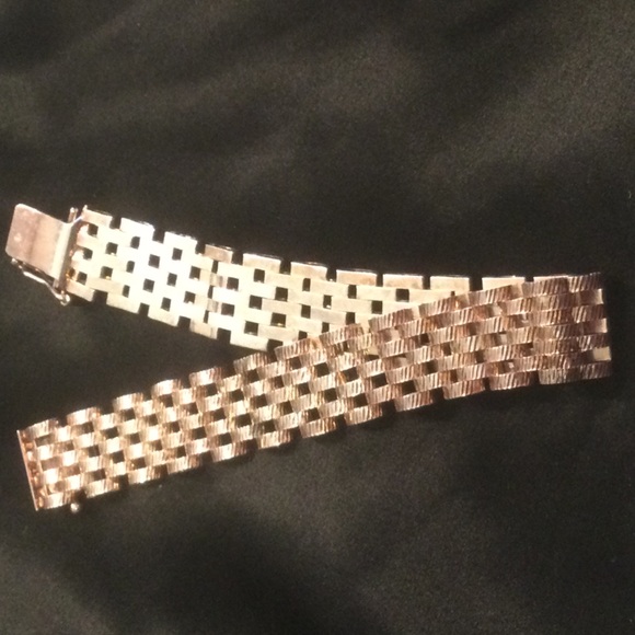 VTG ALX Italian Sterling Textured Brick Link Bracelet